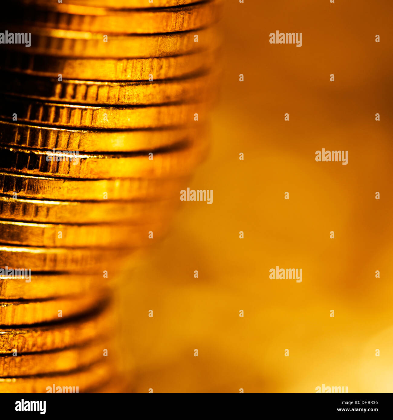 Shine of gold. Square composition, shallow DOF. Stock Photo