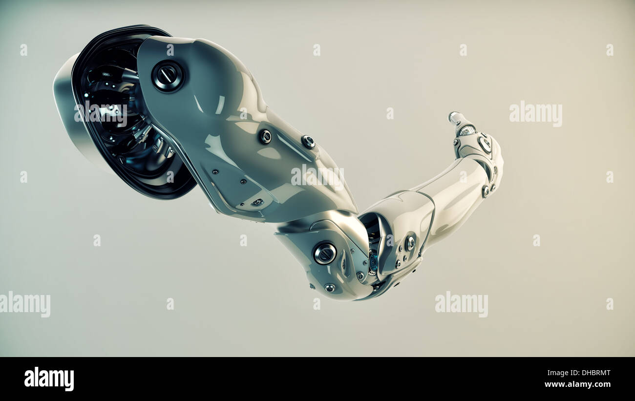 Strong stylish futuristic robot arm prosthesis Stock Photo - Alamy