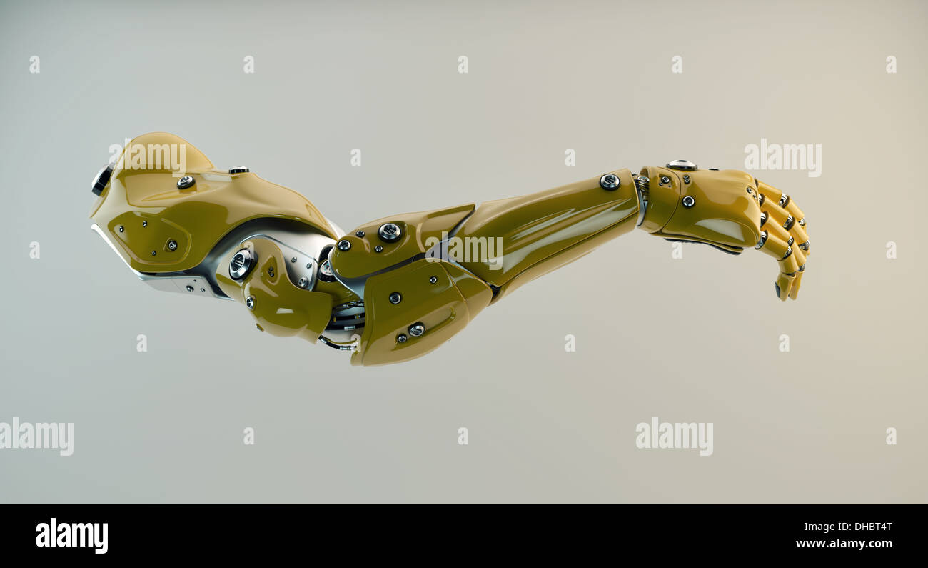 Strong stylish futuristic robot arm prosthesis Stock Photo - Alamy