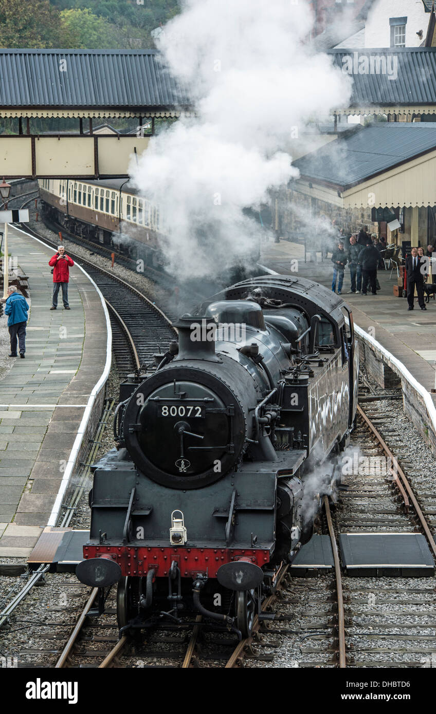 Steam Locomotive at Llangollen Railway Station North Wales UK Stock ...