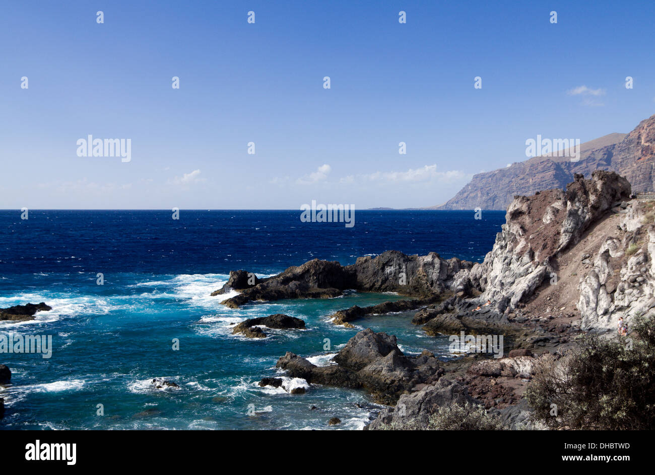Los Gigantes cliffs from Puerto De Santiago, Tenerife, Canary Islands, Spain. Stock Photo