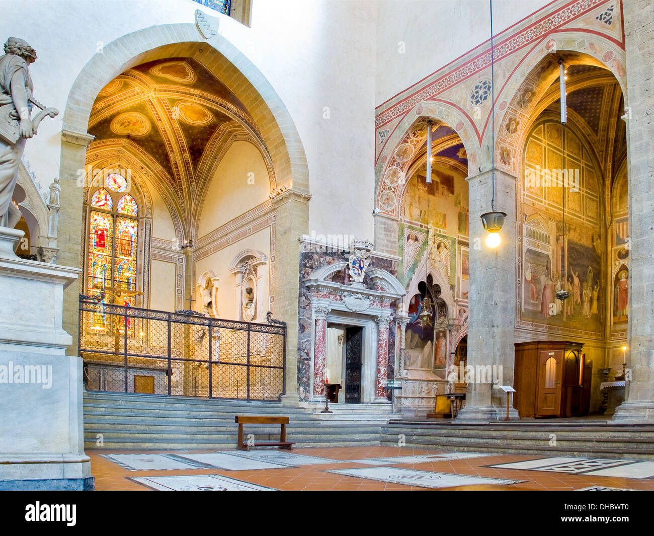 Chapels of north transept of Basilica di Santa Croce. Florence, Italy Stock Photo
