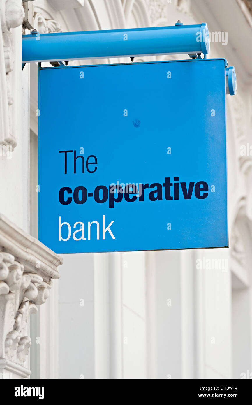 Co op bank sign in birmingham uk Stock Photo