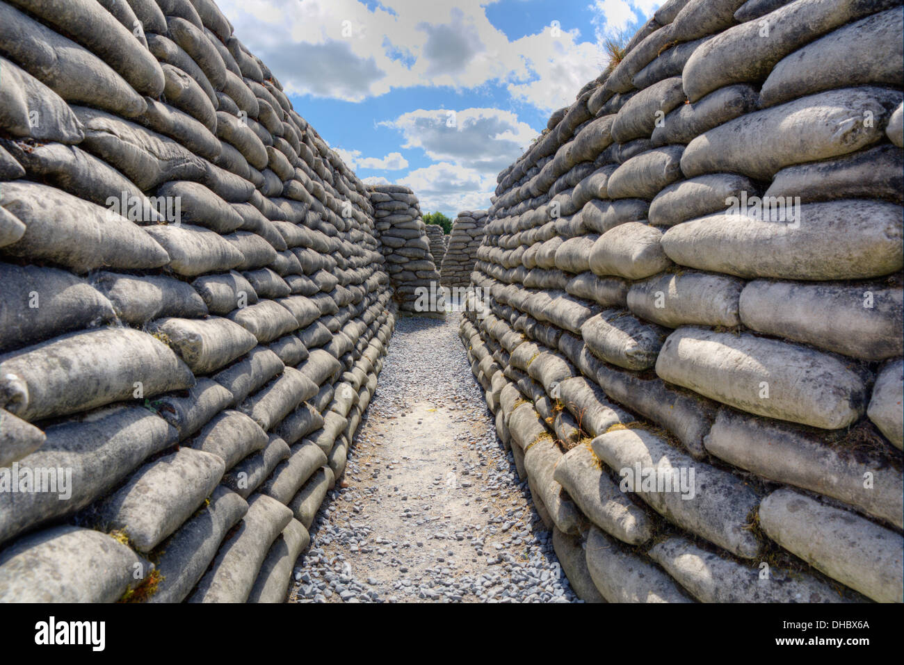 Zigzag shape of the trenches of death Stock Photo