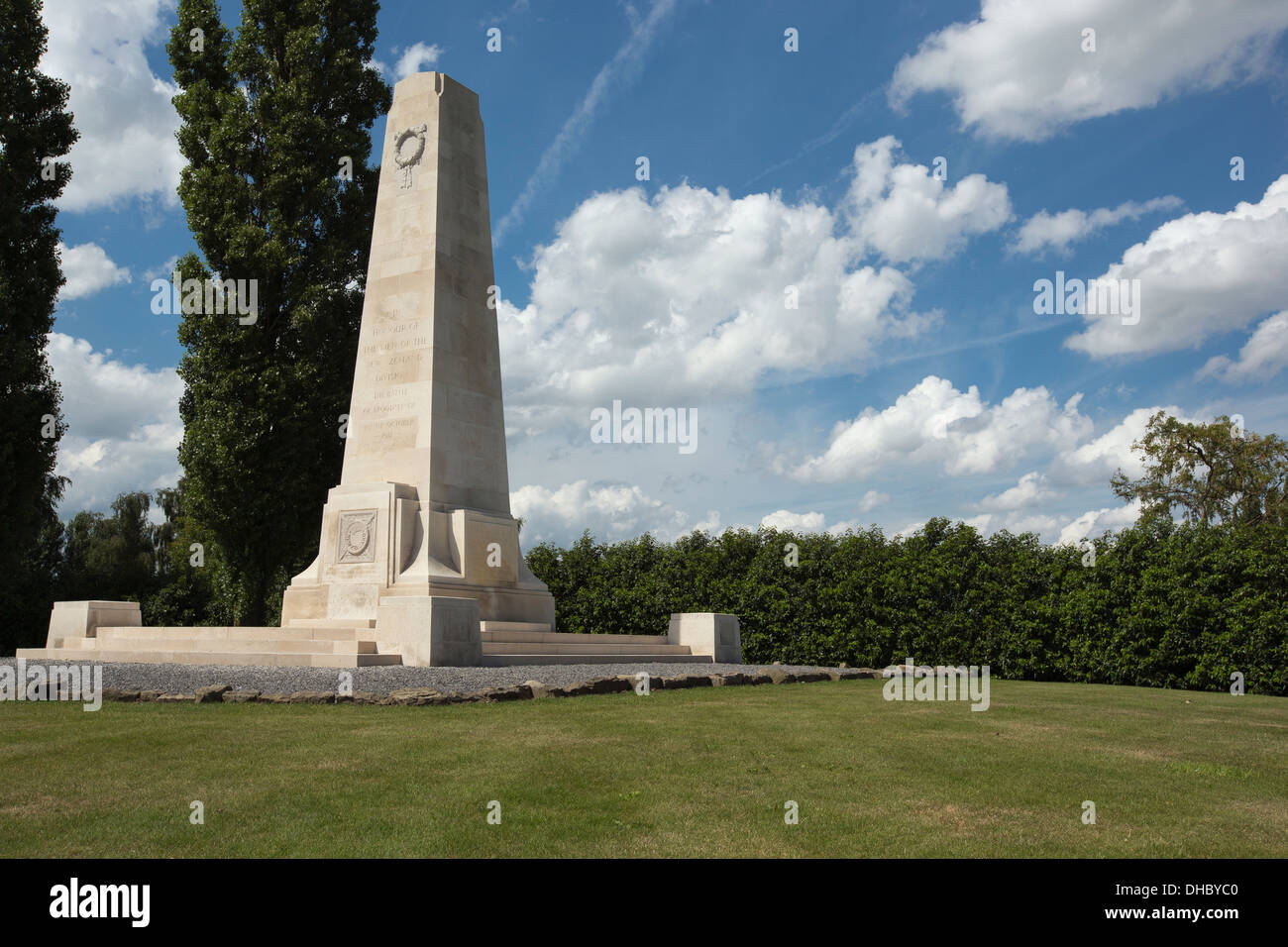 Side view of the New Zealand memorial Stock Photo