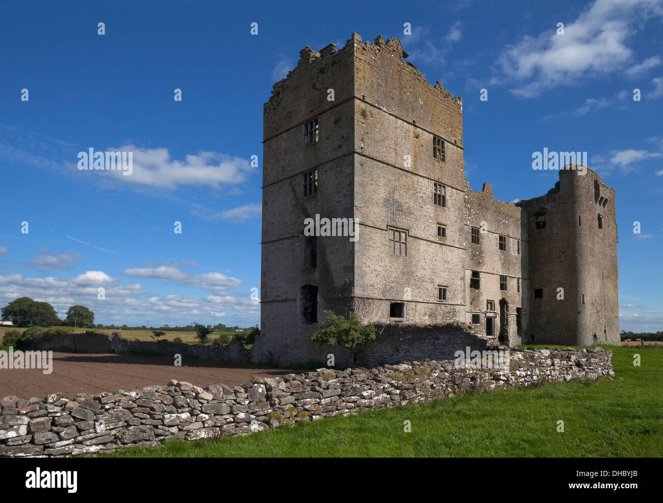 Ruined 17th Century Loughmoe Court which also incorporates a 15th Century Tower, Near Templemore, County Tipperary, Ireland Stock Photo