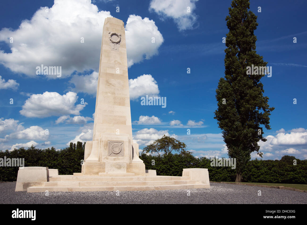 Front view of the New Zealand memorial Stock Photo