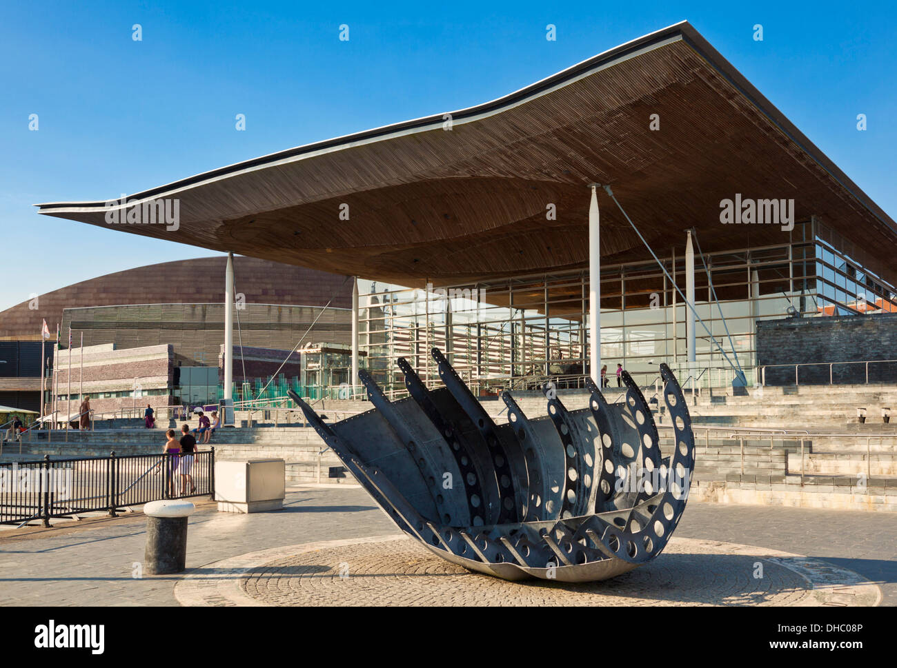 The Senedd or welsh assembly building Cardiff Bay South Glamorgan Wales UK GB EU Stock Photo