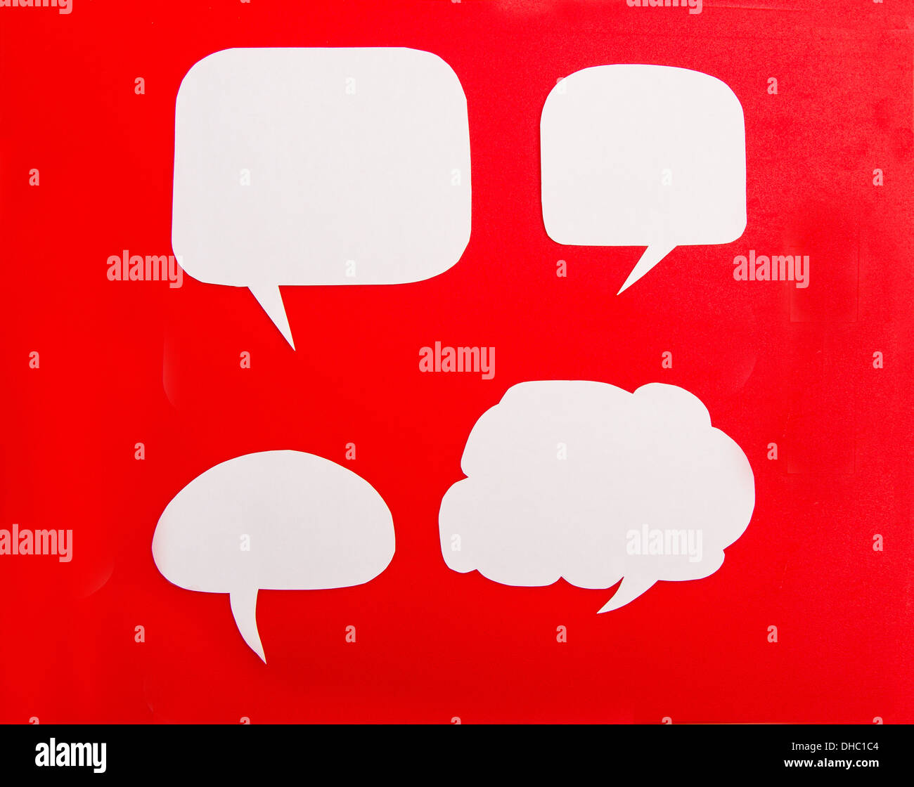 Cartoon bubbles on a red background  Stock Photo