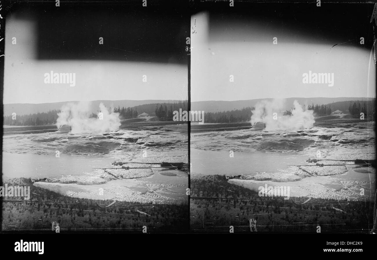 The Giant Geyser in Yellowstone National Park erupts, sending a plume ...