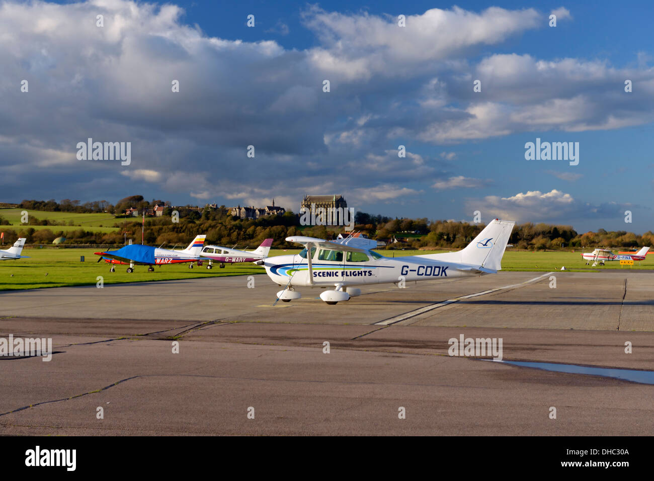 The airfield at Shoreham airport, West Sussex, UK Stock Photo