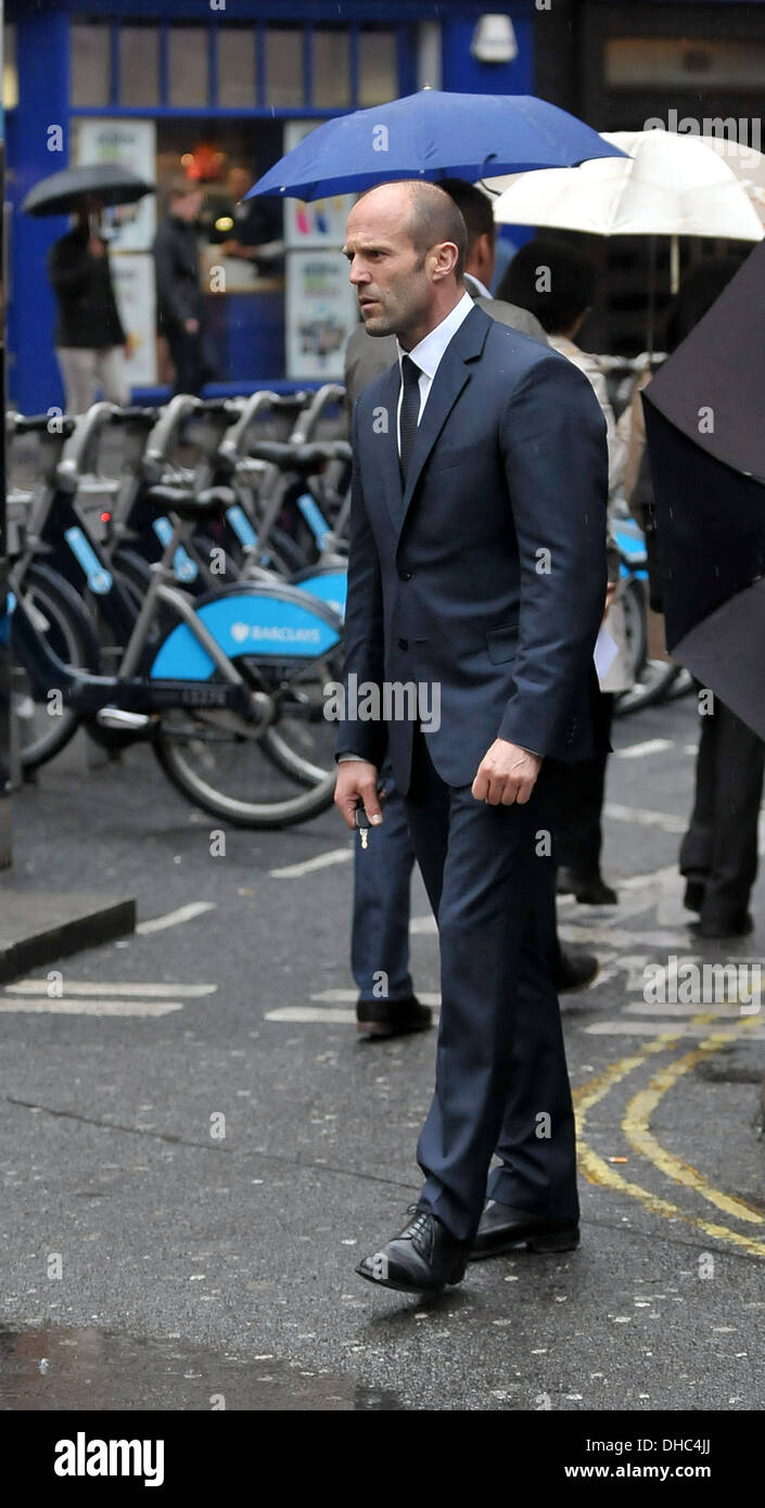 Jason Statham filming scenes for his new film 'Hummingbird' in Soho