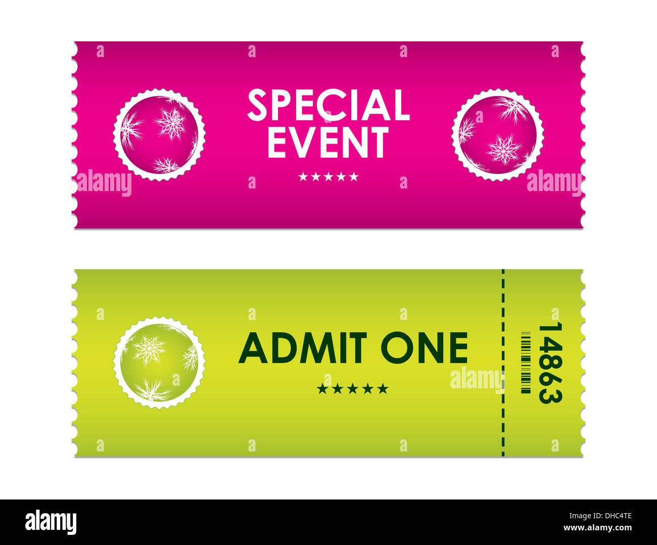admit one tickets with special christmas design Stock Photo Alamy