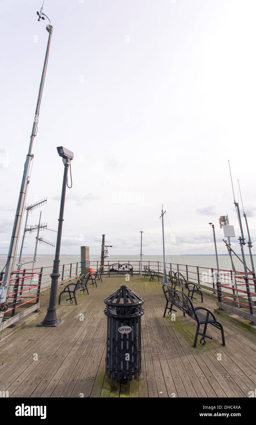 12/10/2013 Communication Ariels on Southend pier. The longest pier in the World measuring 1.33 miles into the Thames river. Stock Photo