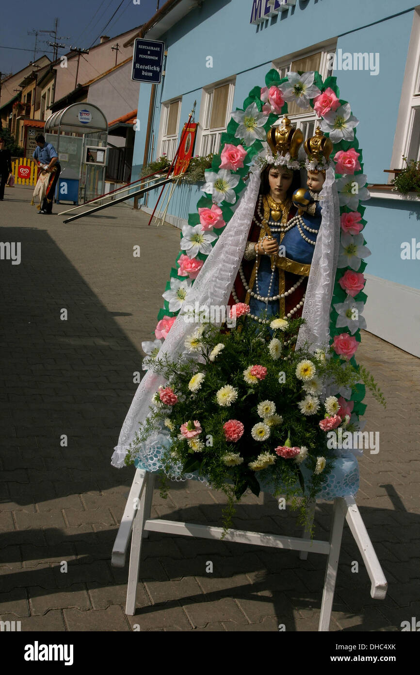 Christian pilgrimage Virgin Mary to Zarosice, South Moravia, Czech Republic, Europe Stock Photo