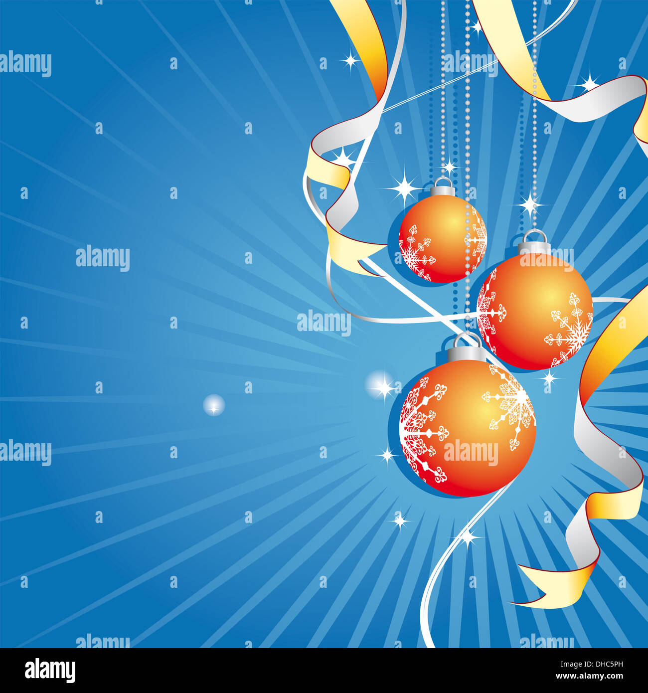 Illustration of a christmas background with golden balls Stock Photo ...