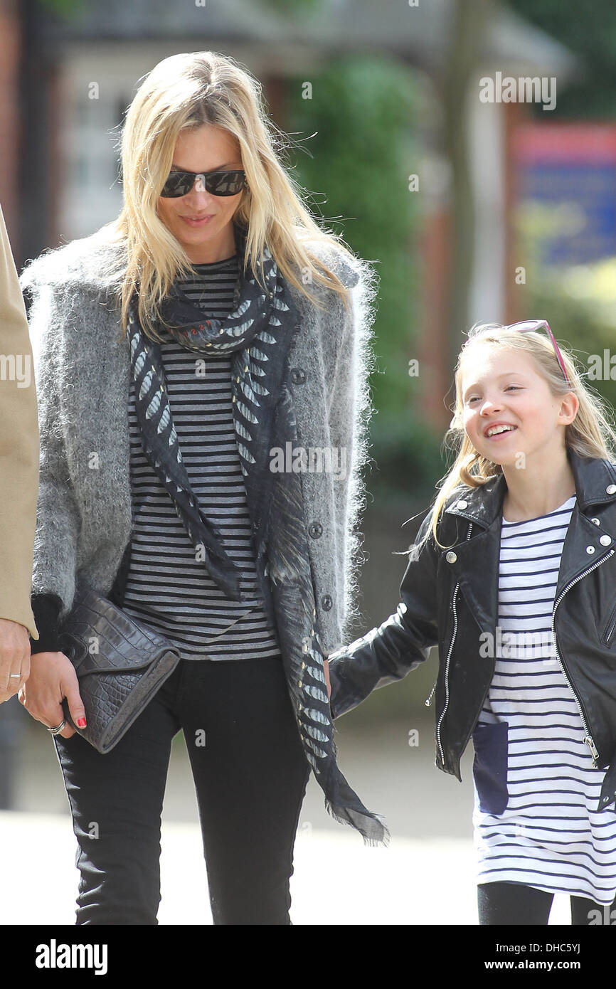 Kate Moss Lila Kate Moss with husband Jamie Hince and daughter Lila Grace out and about in Hampstead London England - 10.04.12 Stock Photo