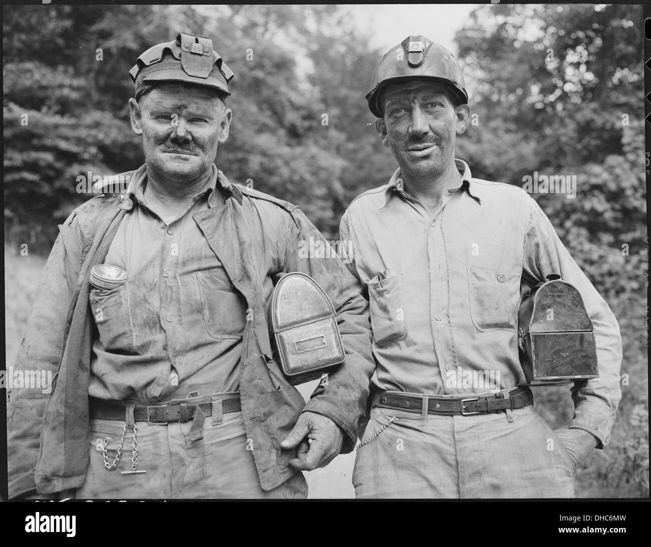 Miners. Dixie Darby Fuel Company, Marne Mine, Lejunior, Harlan County, Kentucky. 541300 Stock Photo