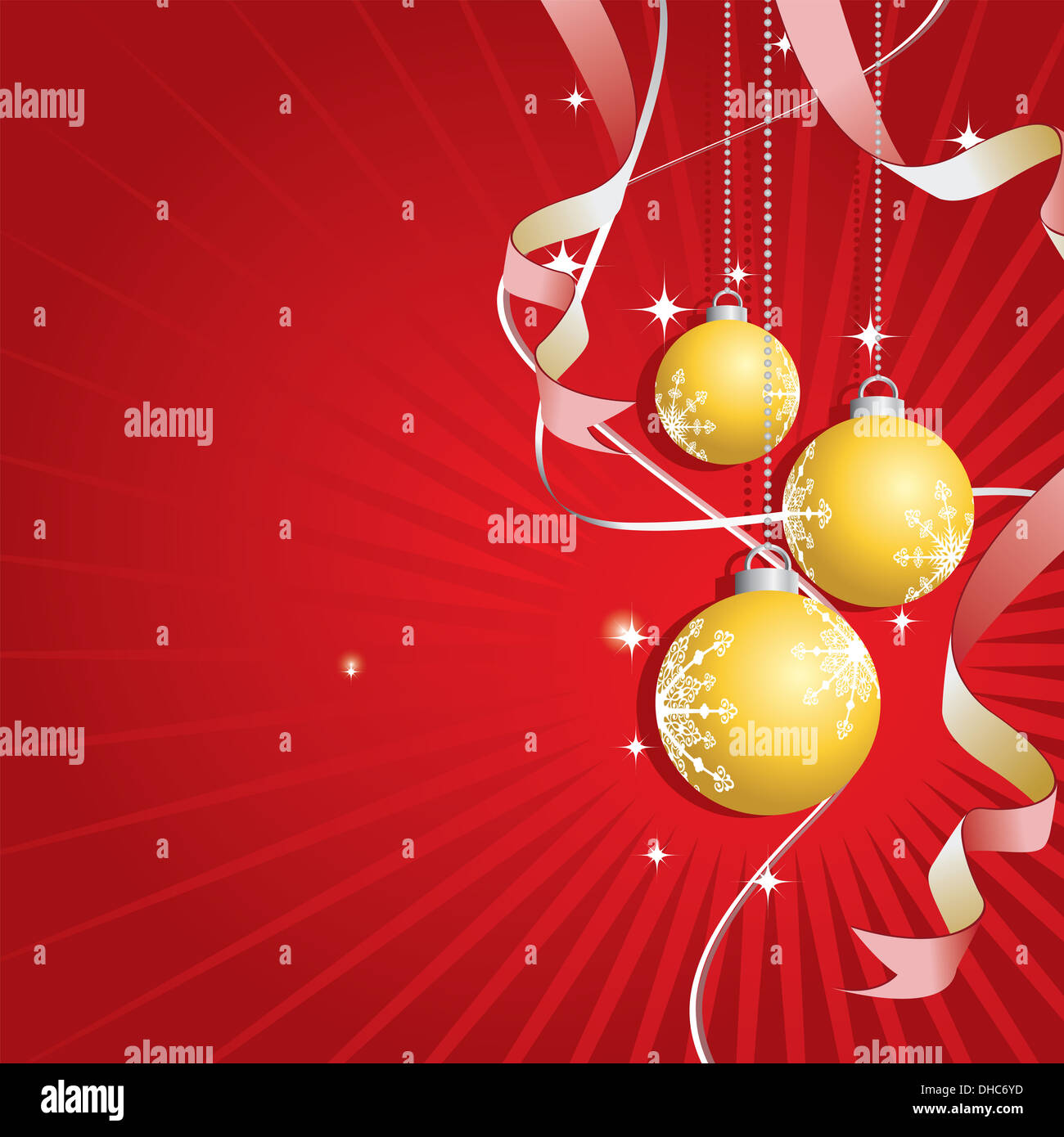 Illustration of a christmas background with golden balls Stock Photo ...