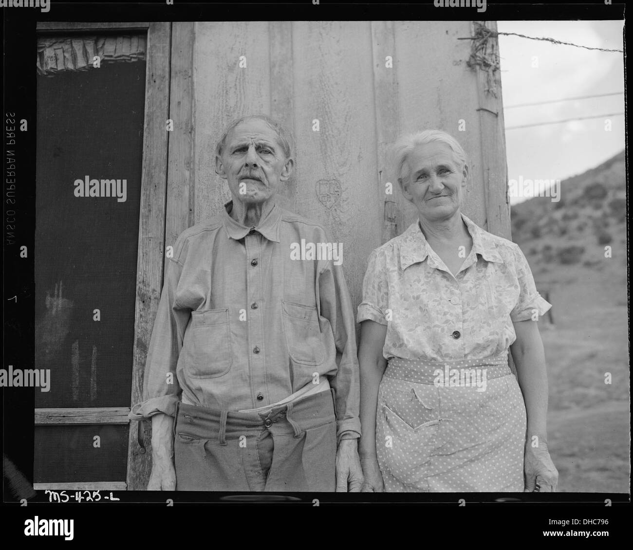 Mr. and Mrs. Camillogasperetti, residents in company housing project. Huerfano Coal Company, Ludlow Mine, Ludlow, Las... 540406 Stock Photo