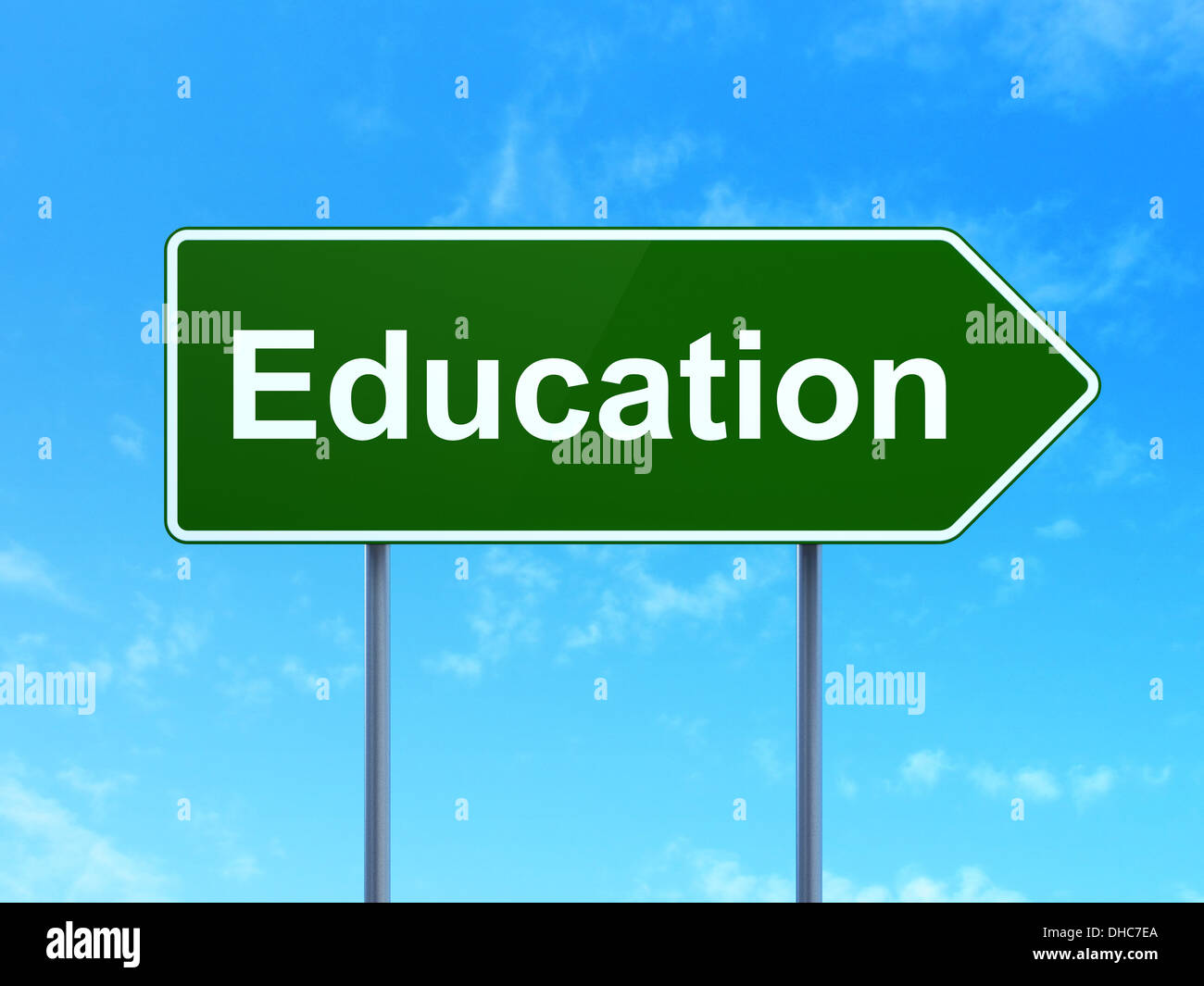 Education concept: Education on road sign background Stock Photo - Alamy
