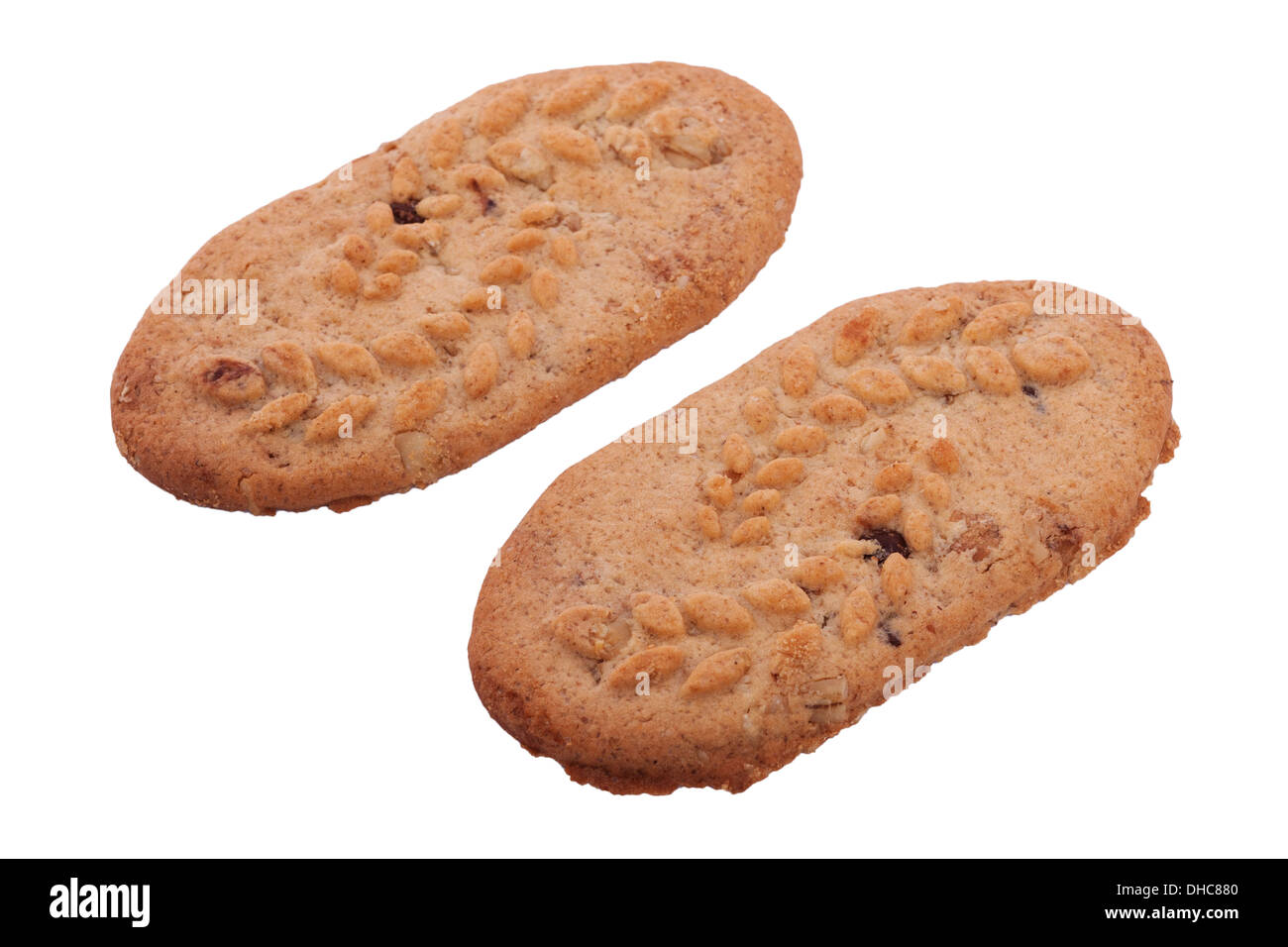 Two Nabisco belvita breakfast biscuits on a white background Stock Photo