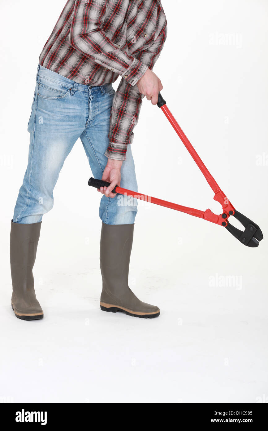 Using A Bolt Cutter Pair bolt cutters hi-res stock photography and images - Alamy