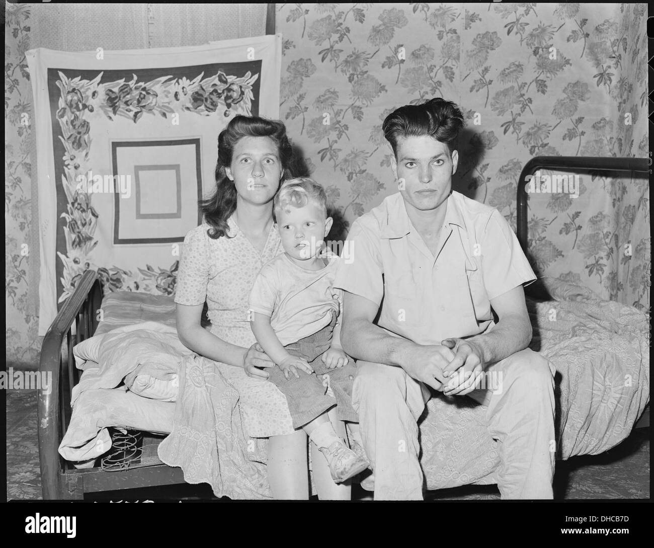 Rufus Sergent, 23, his wife and son. Rufus is a son of Blaine Sergent, a coal miner for forty-eight years, Rufus has... 541307 Stock Photo