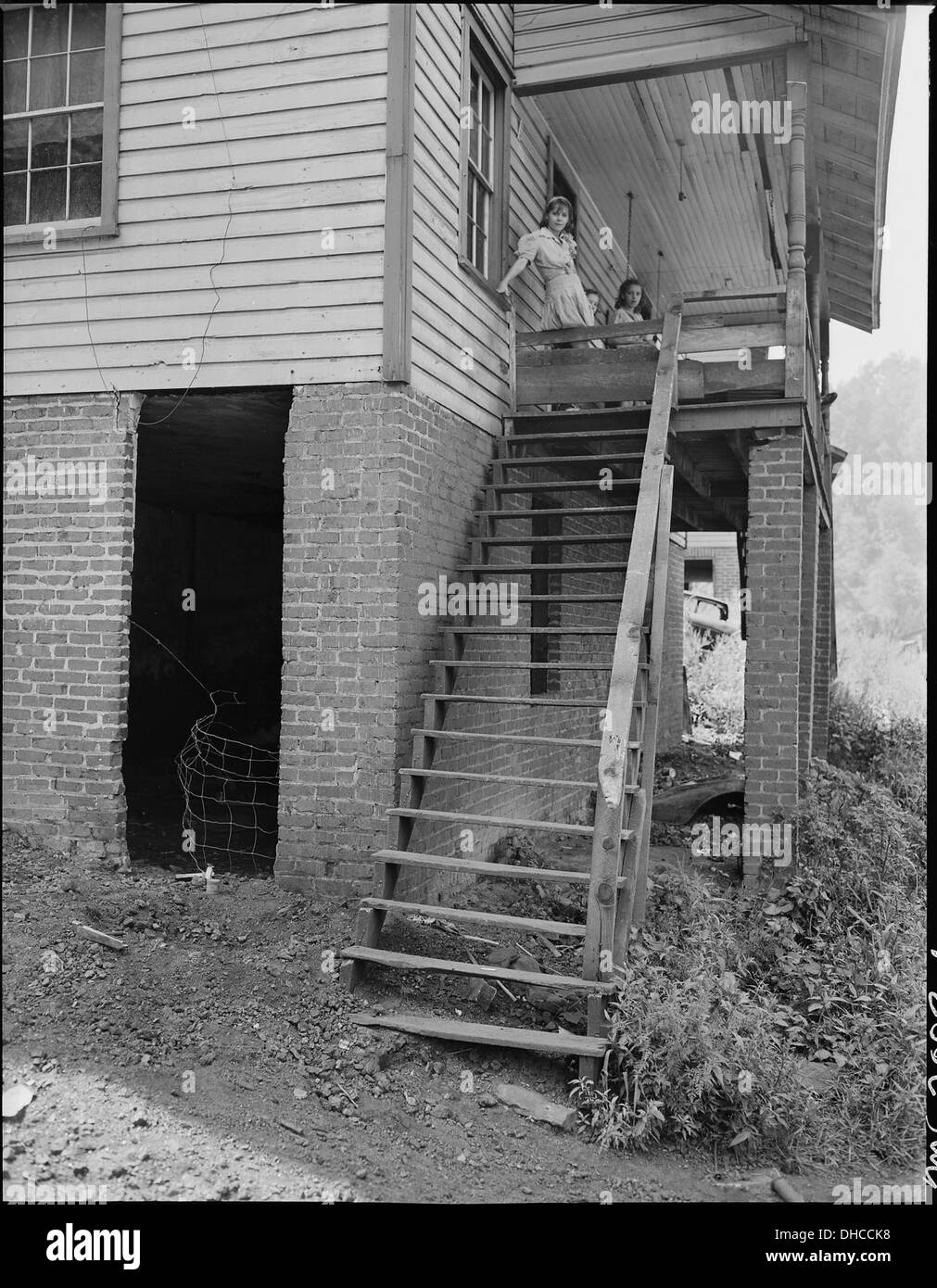 Steps leading to the front porch of the Elige Hicks family. These steps