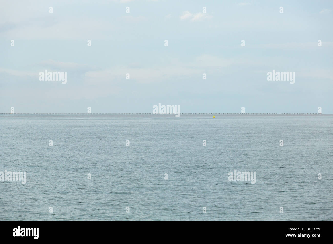 Shoebury boom into the Thames Estuary, Shoeburyness, Essex, England