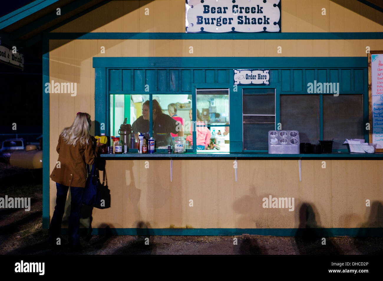 Visitors buying food at the Chaffee County Fair & Rodeo Stock Photo