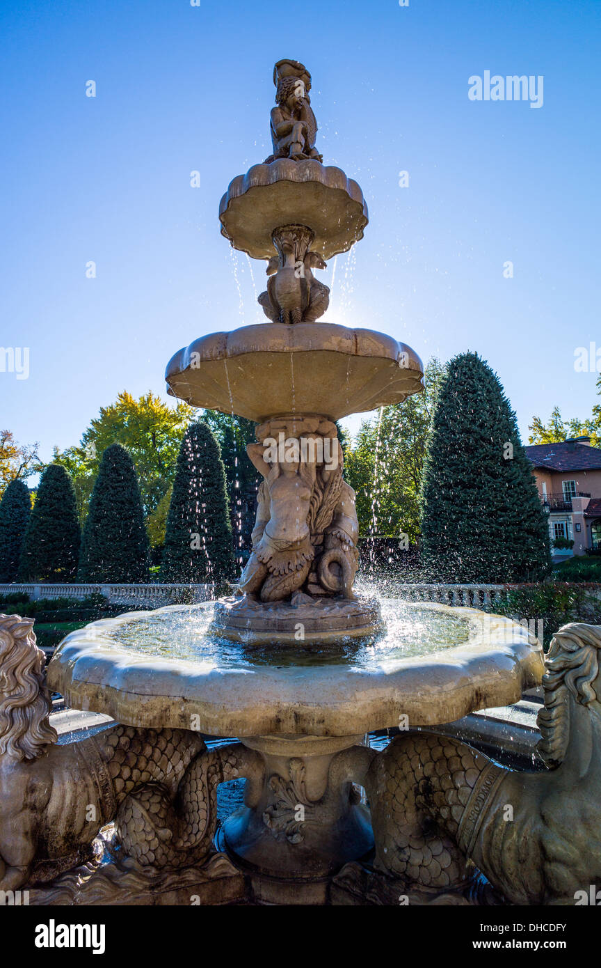 Decorative fountain, The Broadmoor, historic luxury hotel and resort