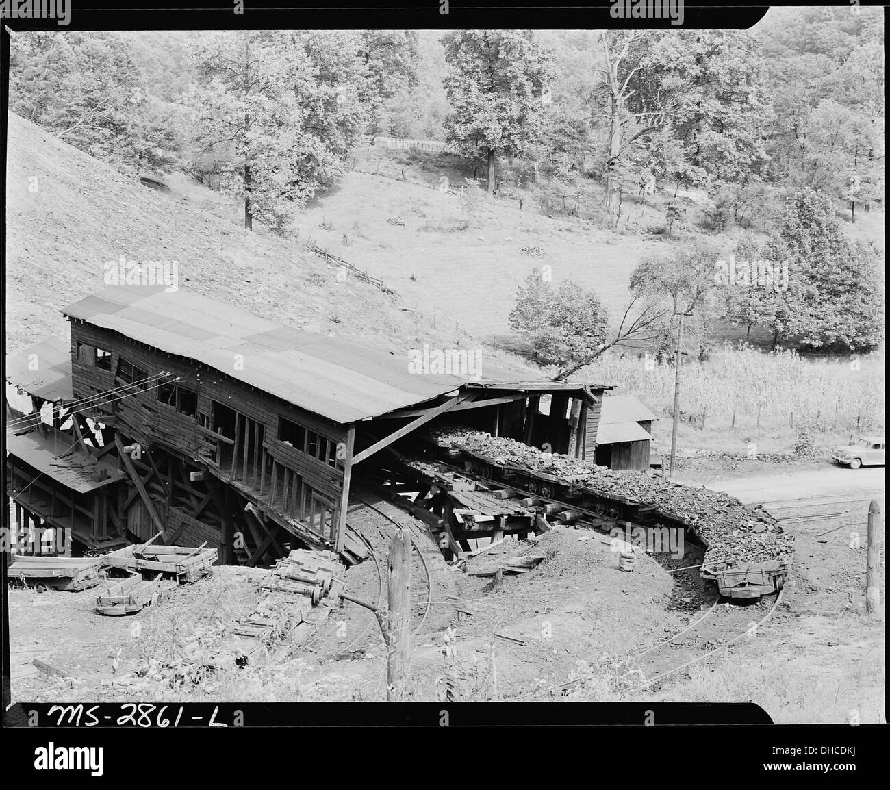 The tipple. P V & K Coal Company, Clover Gap Mine, Lejunior, Harlan County, Kentucky. 541390 Stock Photo