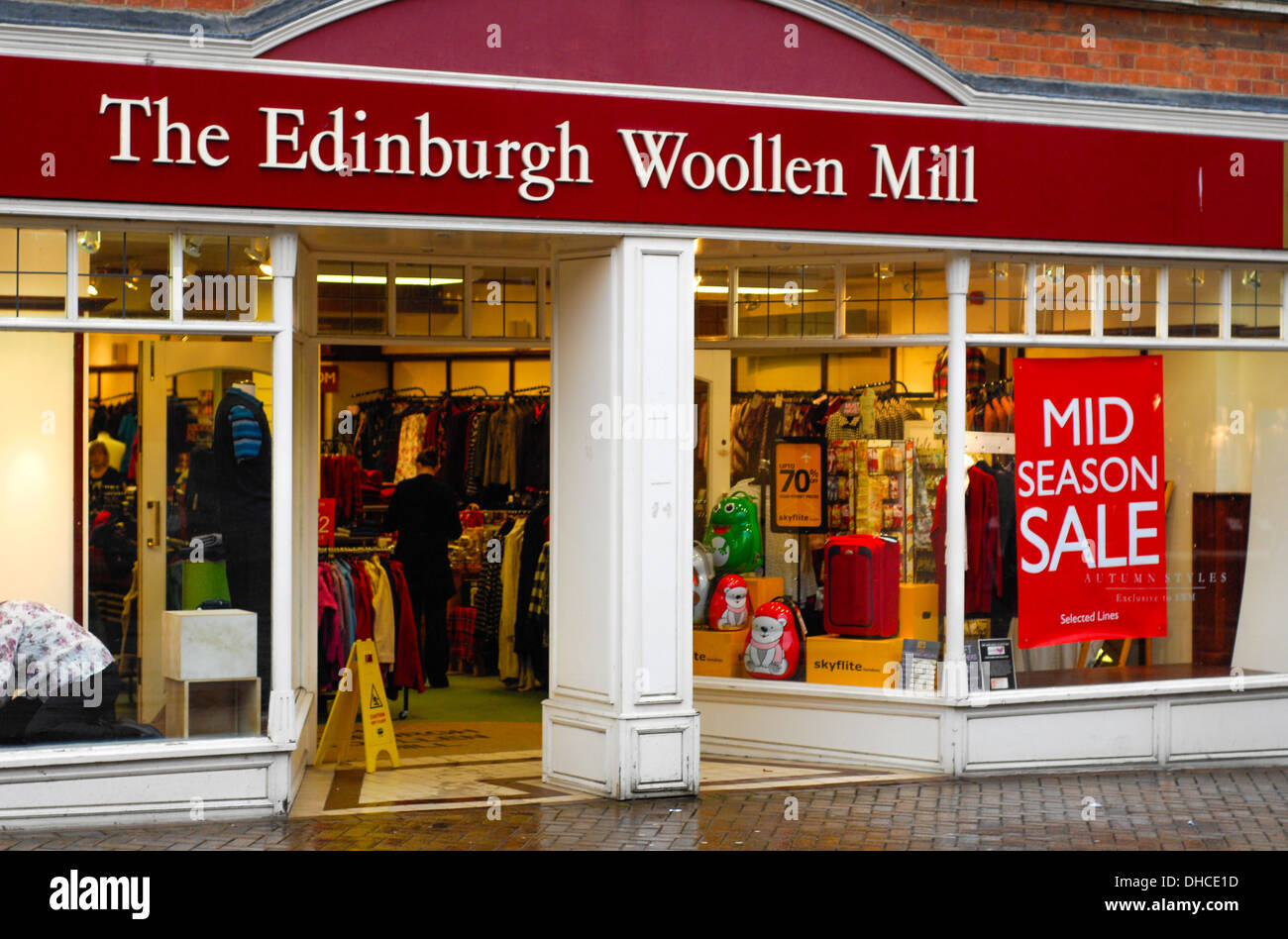 The Edinburgh Woolen Mill shop sign Stock Photo Alamy