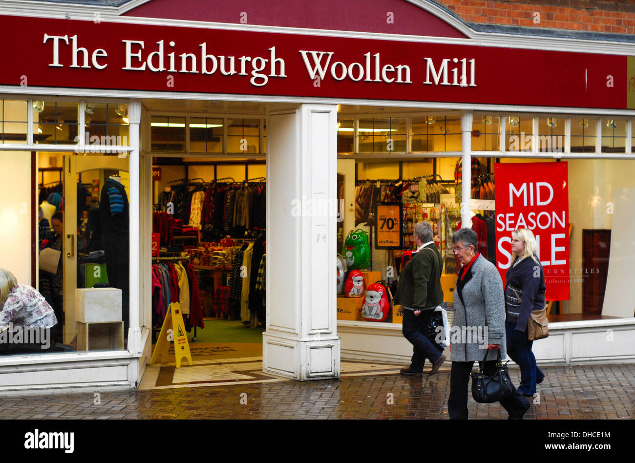 The Edinburgh Woolen Mill shop sign Stock Photo Alamy