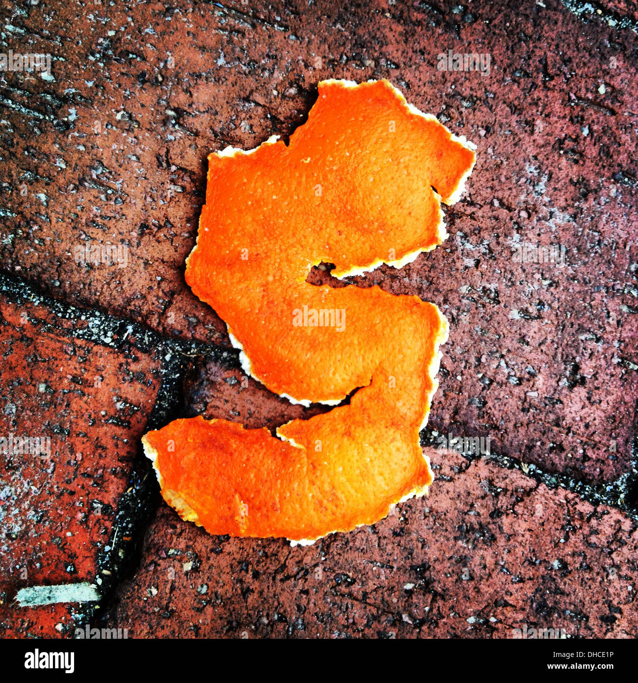S-Shaped Orange Peel Stock Photo