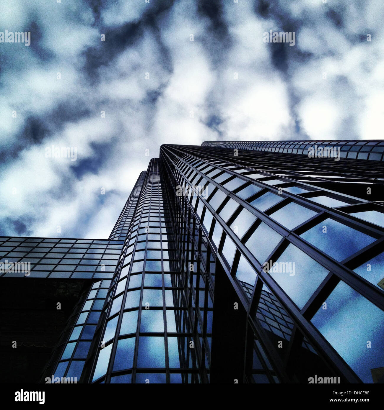 Modern Glass Skyscraper, Low Angle View, Boston, Massachusetts, USA Stock Photo