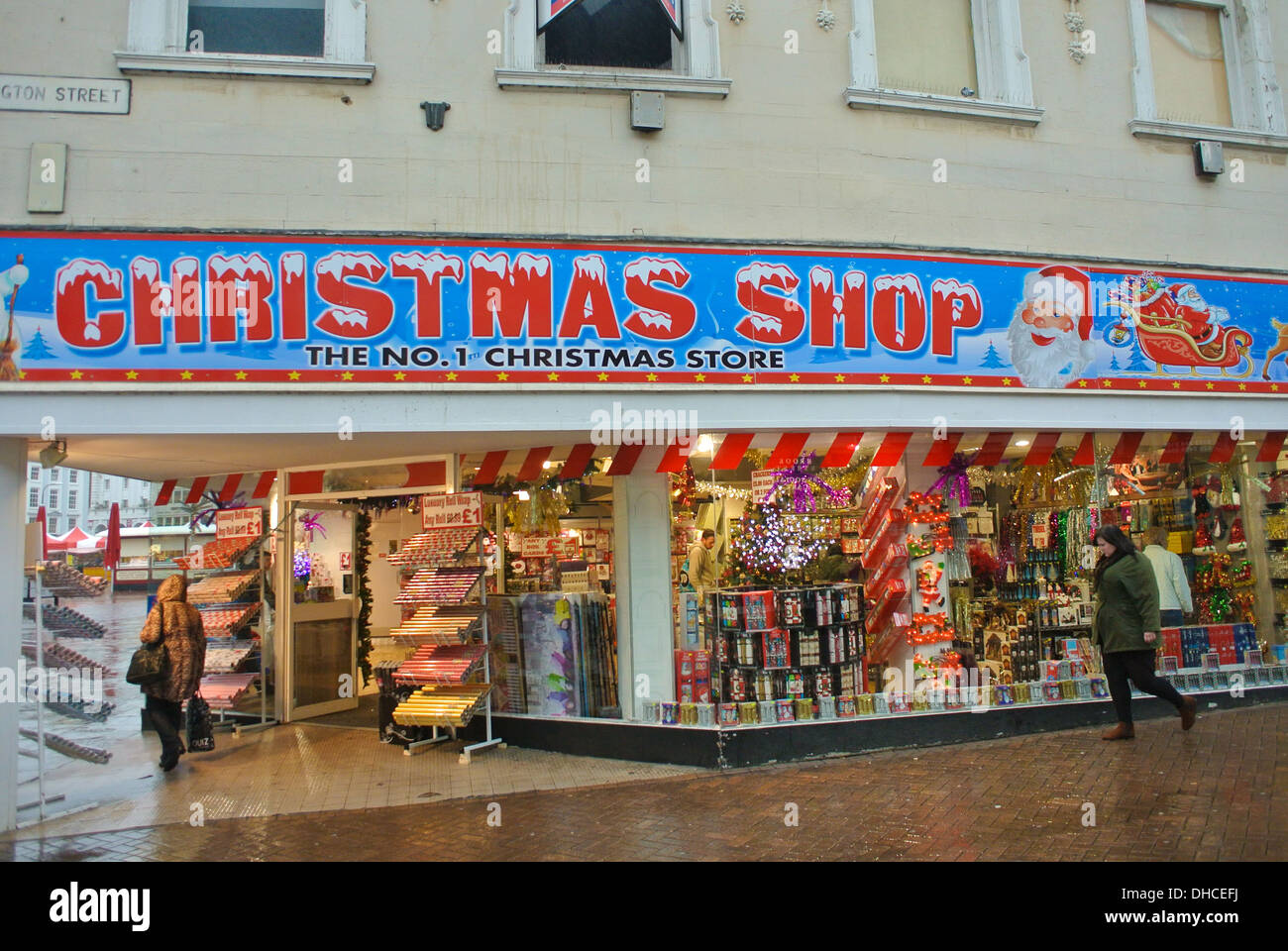 Christmas shop Northampton town centre Stock Photo