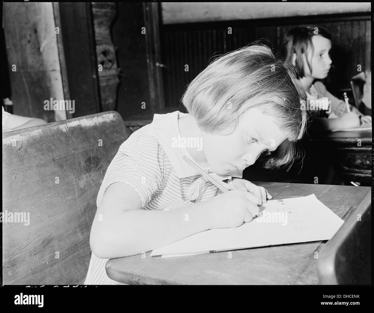 Wanda Lee Sergent who is seven years old and in the second grade. Lejunior, Harlan County, Kentucky. 541364 Stock Photo