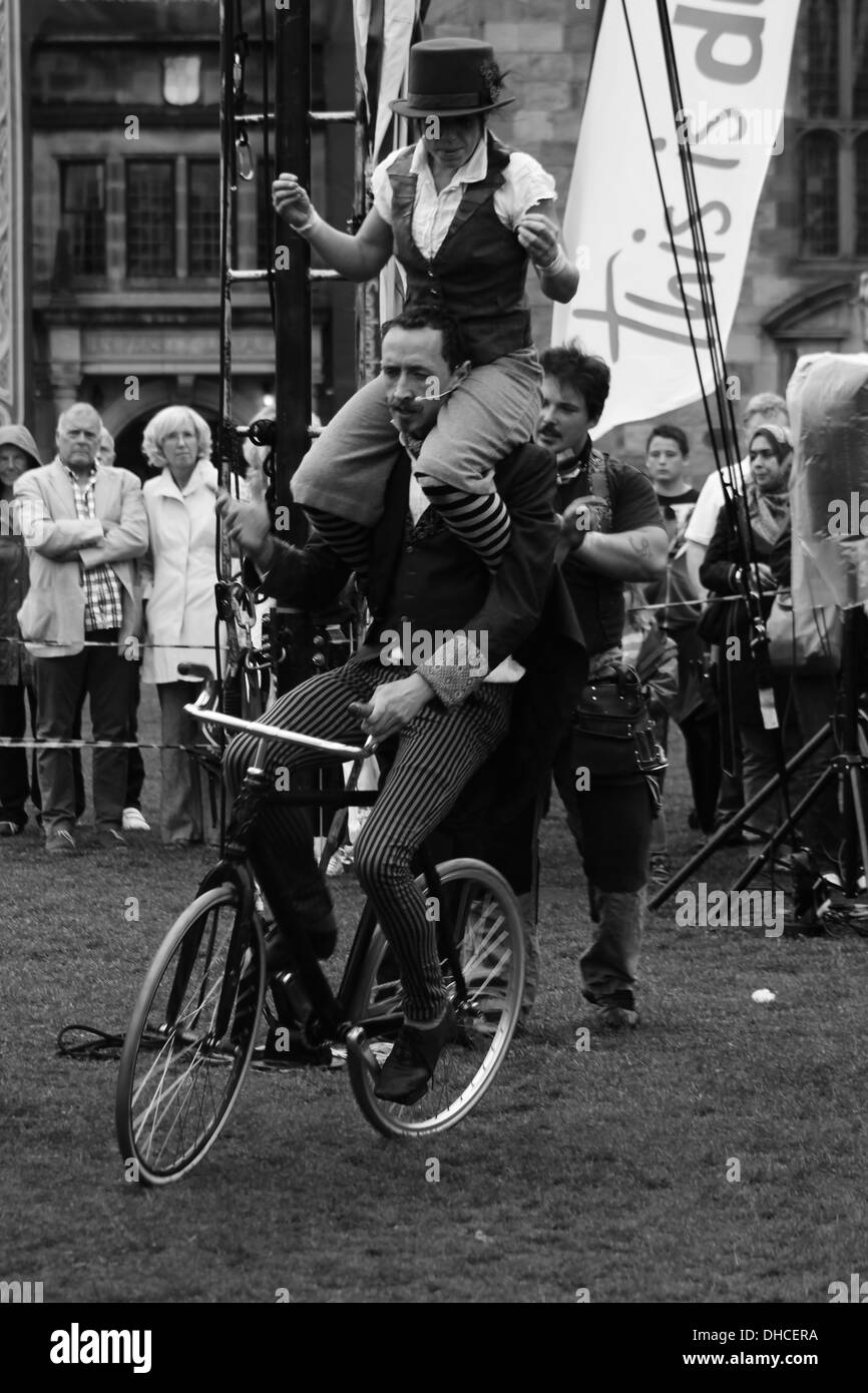 street performers at the Durham 'Biggest Fool' busker's event Stock