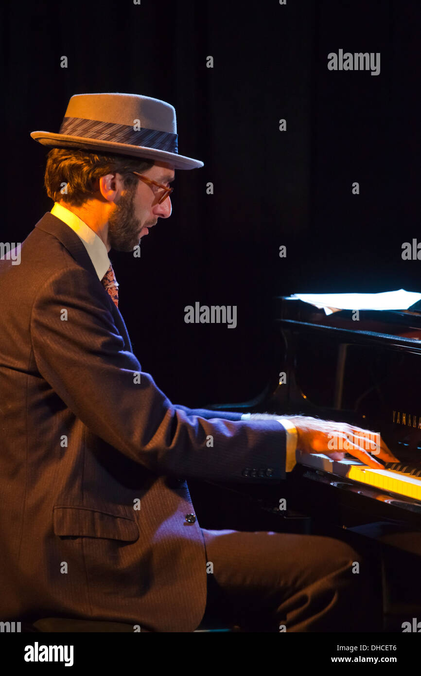 The SFJAZZ HIGH SCHOOL ALL-STARS ORCHESTRA preforms in the Nightclub at the Monterey Jazz Festival - MONTEREY, CALIFORNIA Stock Photo