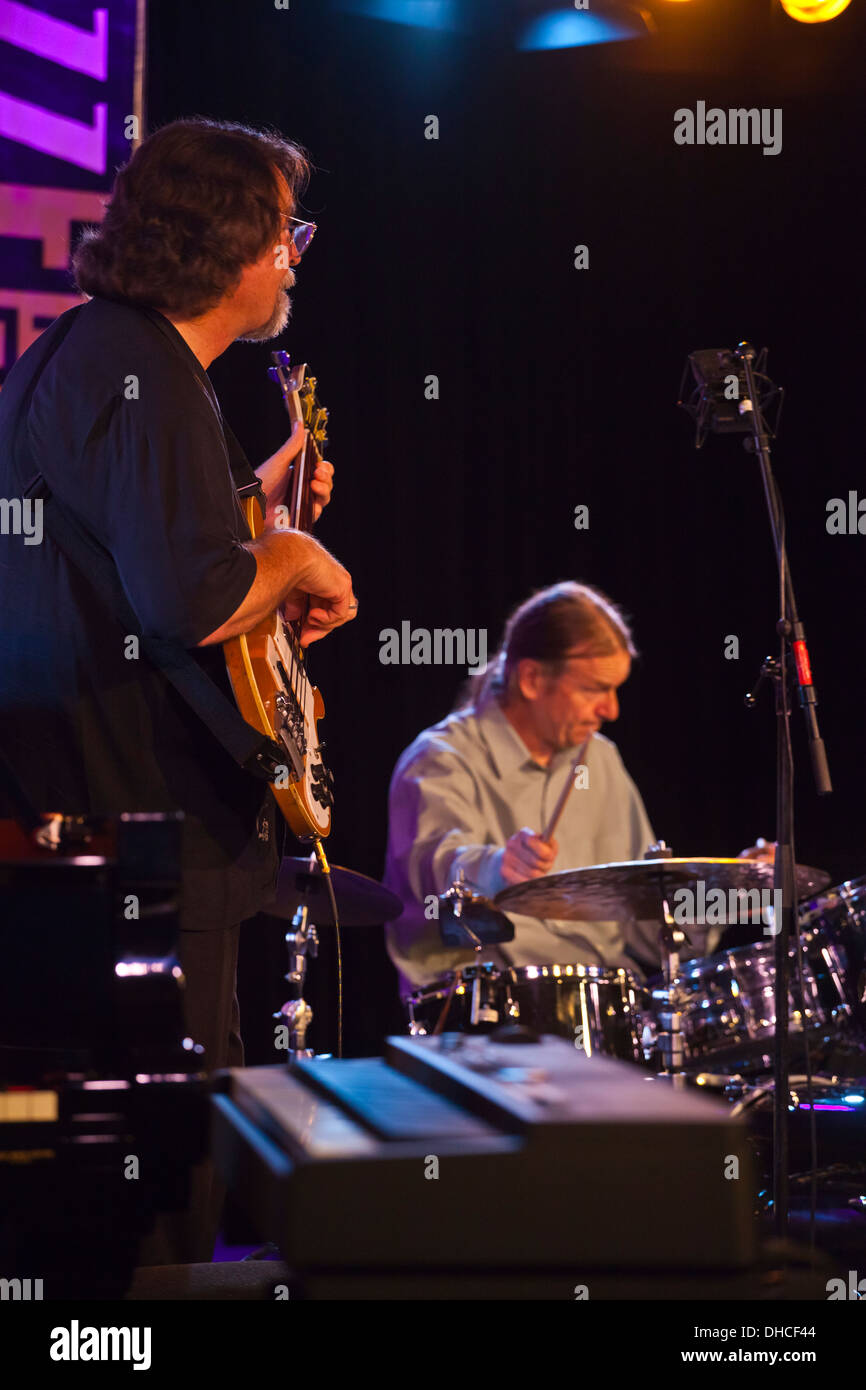 CHRIS and DAN BRUBECK of the BRUBRECK BROTHERS preform in the Nightclub at the Monterey Jazz Festival - MONTEREY, CALIFORNIA Stock Photo