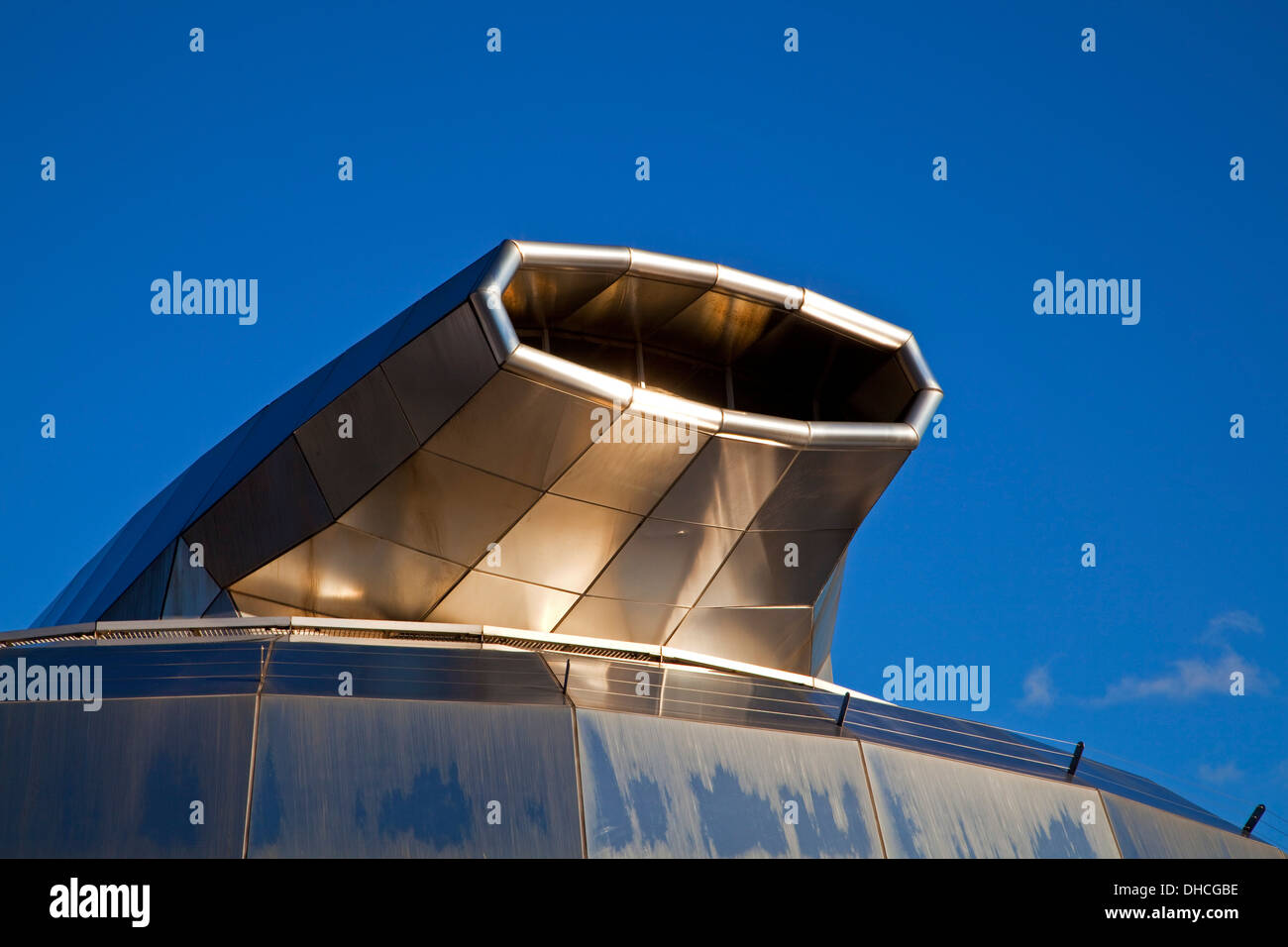 An abstract view of one of the domes of the former Pop Museum now Hallam University Hubs Sheffield South Yorkshire UK Stock Photo