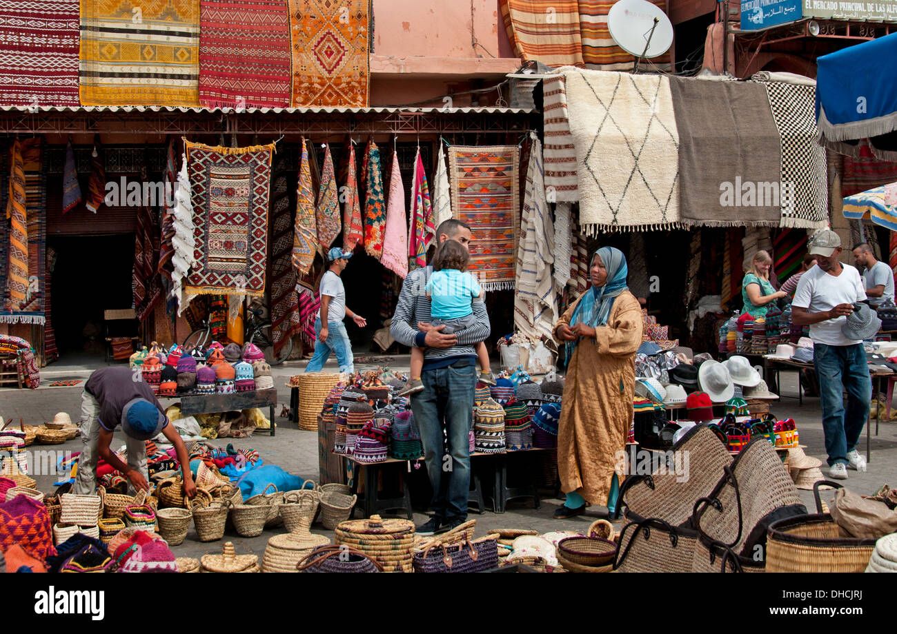 Old  Spice Market Marrakesh Morocco Medina Souk Shop Stock Photo