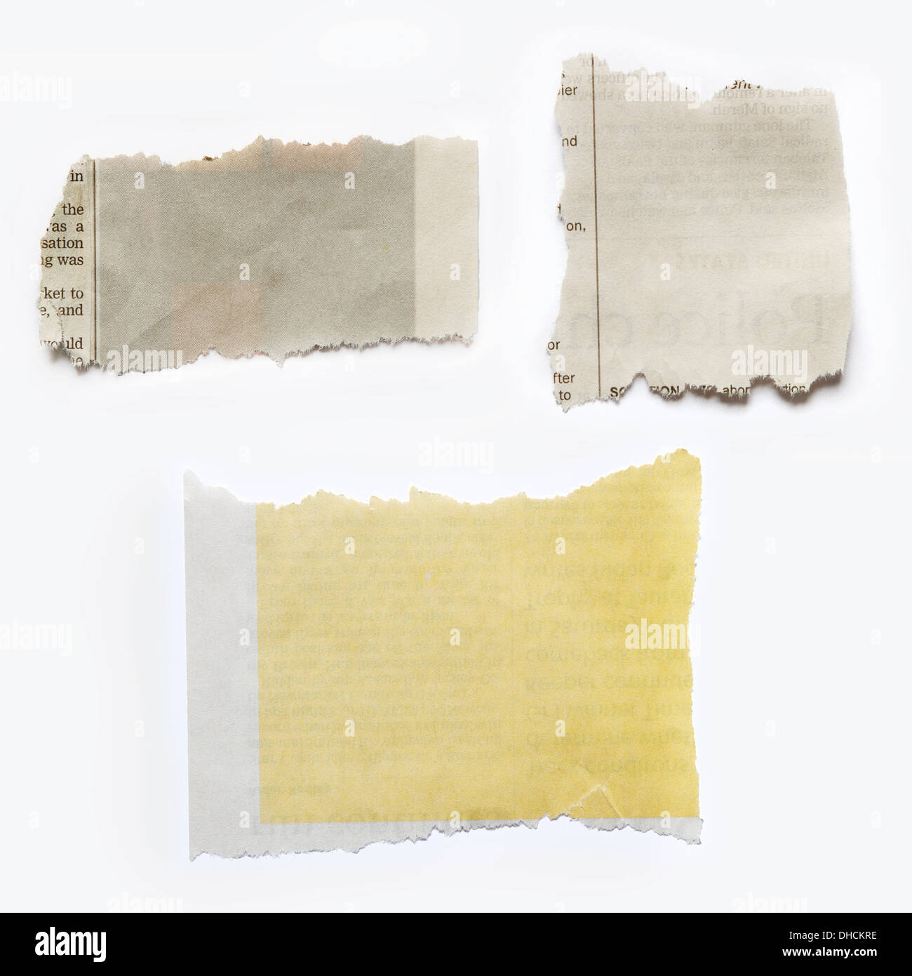 Three blank pieces of paper Cut Out Stock Images & Pictures - Alamy