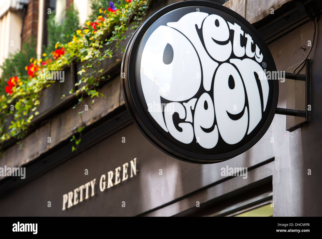 04/11/2013 Pretty Green, shop sign. London, UK Stock Photo