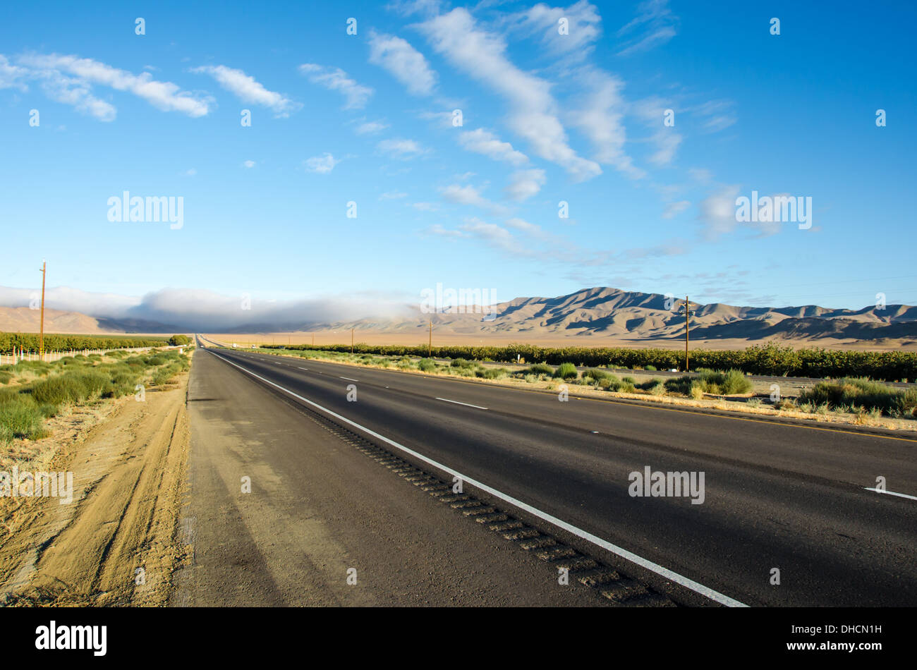 California State Route 46 looking westward. Central California, USA