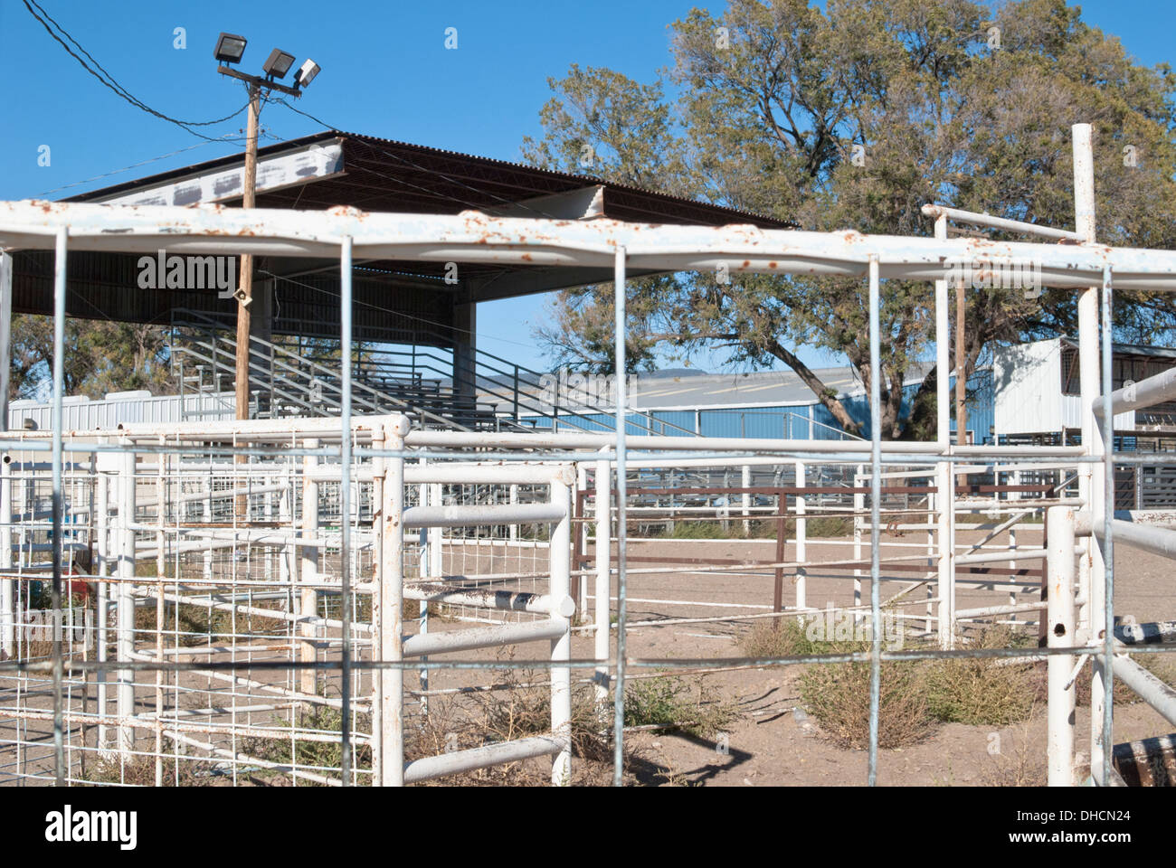 The fairgrounds in Capitan is the location for the Lincoln County Fair and rodeo. Stock Photo