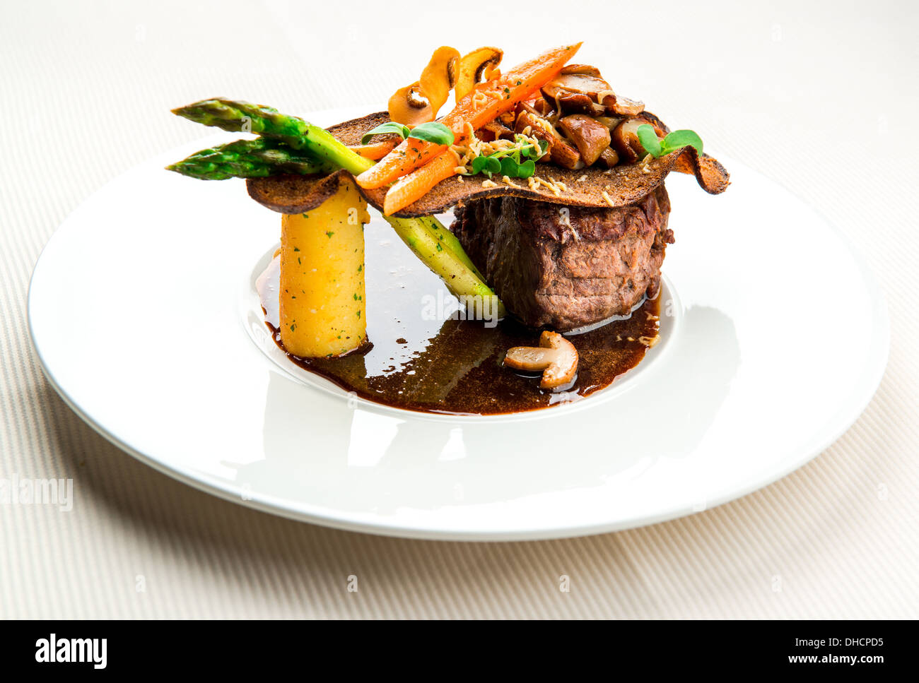 Fillet mignon with vegetables Stock Photo