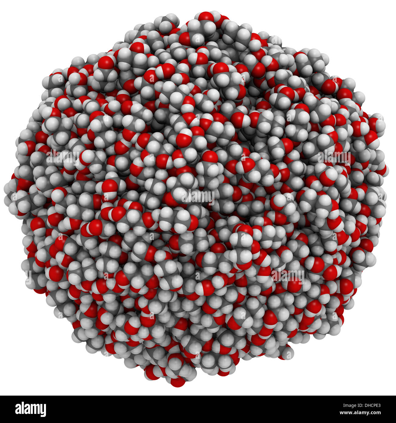 Glycerol (glycerine) molecules, liquid sphere model. Together with
